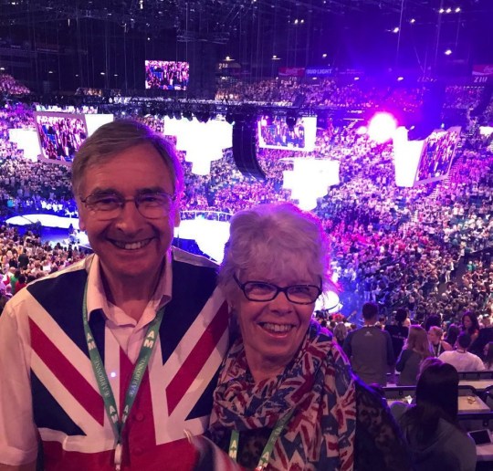 Ann Girling and husband Iain donned Union Jacks at a big event